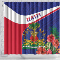 Haiti Shower Curtain Neg Marron Ayiti Map - Hibiscus Polynesian