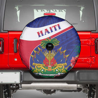 Haiti Spare Tire Cover Neg Marron Ayiti Map - Hibiscus Polynesian - Wonder Print Shop