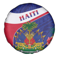 Haiti Spare Tire Cover Neg Marron Ayiti Map - Hibiscus Polynesian - Wonder Print Shop