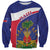 Haiti Sweatshirt Neg Marron Ayiti Map - Hibiscus Polynesian - Wonder Print Shop