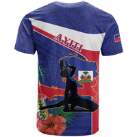 Haiti T Shirt Neg Marron Ayiti Map - Hibiscus Polynesian - Wonder Print Shop