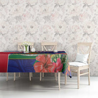 Haiti Tablecloth Neg Marron Ayiti Map - Hibiscus Polynesian - Wonder Print Shop