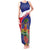 Haiti Tank Maxi Dress Neg Marron Ayiti Map - Hibiscus Polynesian - Wonder Print Shop