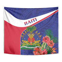 Haiti Tapestry Neg Marron Ayiti Map - Hibiscus Polynesian - Wonder Print Shop