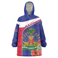 Haiti Wearable Blanket Hoodie Neg Marron Ayiti Map - Hibiscus Polynesian - Wonder Print Shop