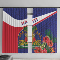 Haiti Window Curtain Neg Marron Ayiti Map - Hibiscus Polynesian - Wonder Print Shop