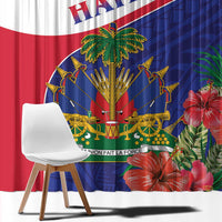 Haiti Window Curtain Neg Marron Ayiti Map - Hibiscus Polynesian - Wonder Print Shop