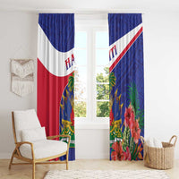Haiti Window Curtain Neg Marron Ayiti Map - Hibiscus Polynesian - Wonder Print Shop