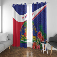 Haiti Window Curtain Neg Marron Ayiti Map - Hibiscus Polynesian - Wonder Print Shop