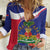 Haiti Women Casual Shirt Neg Marron Ayiti Map - Hibiscus Polynesian - Wonder Print Shop