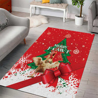 Funny Christmas Chicken Area Rug Merry F Caw F - Wonder Print Shop