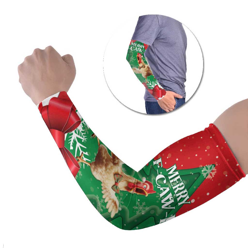 Funny Christmas Chicken Arm Sleeves Merry F Caw F - Wonder Print Shop