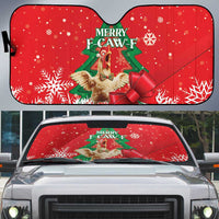 Funny Christmas Chicken Auto Sun Shade Merry F Caw F - Wonder Print Shop