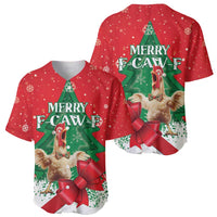 Funny Christmas Chicken Baseball Jersey Merry F Caw F - Wonder Print Shop