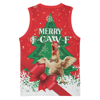 Funny Christmas Chicken Basketball Jersey Merry F Caw F - Wonder Print Shop