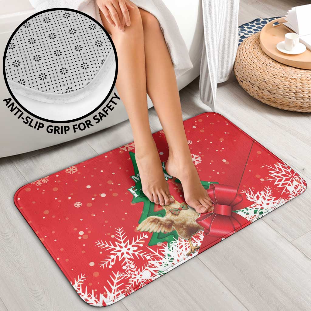 Funny Christmas Chicken Bathroom Set Merry F Caw F - Wonder Print Shop