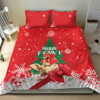 Funny Christmas Chicken Bedding Set Merry F Caw F - Wonder Print Shop