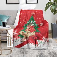 Funny Christmas Chicken Blanket Merry F Caw F - Wonder Print Shop