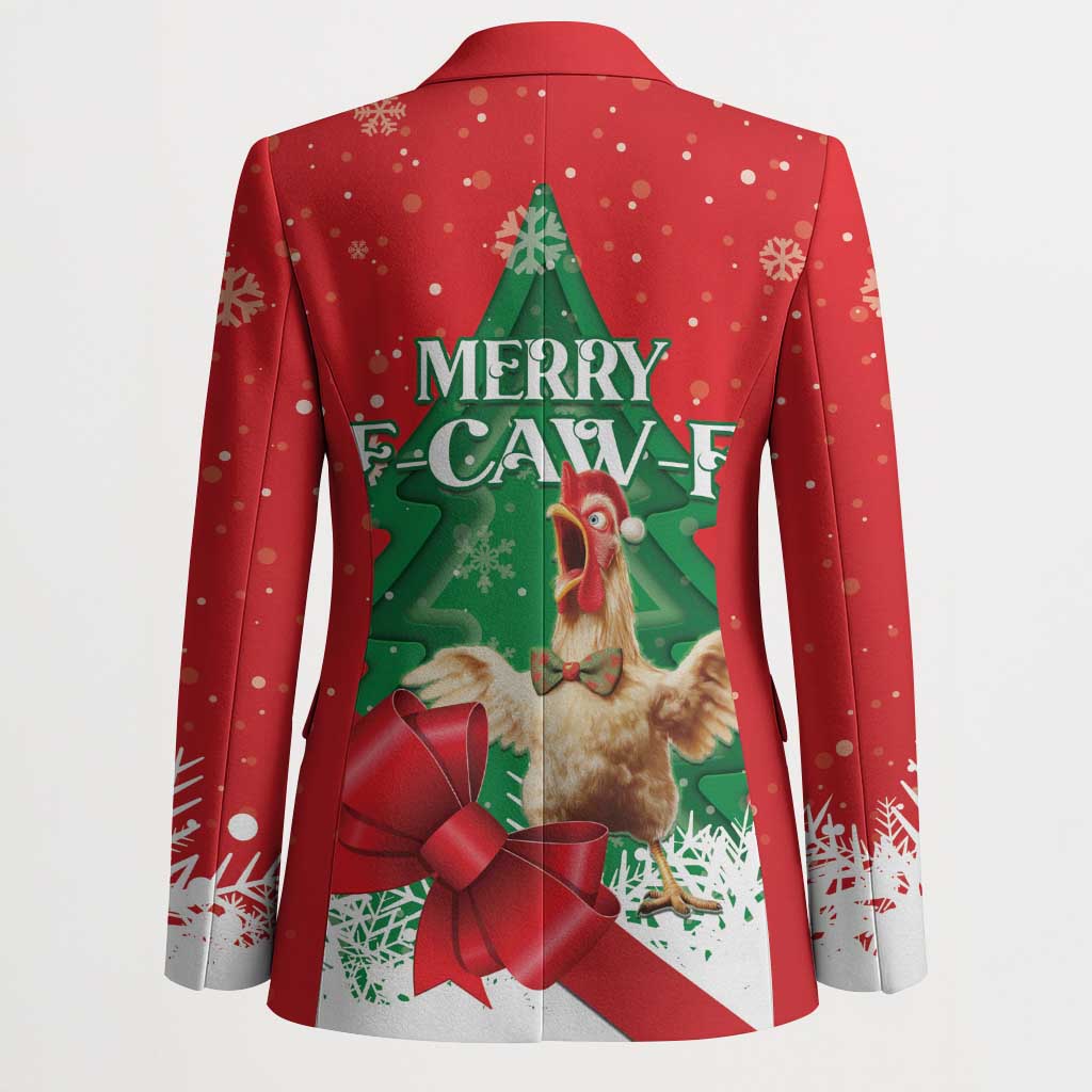 Funny Christmas Chicken Blazer Merry F Caw F - Wonder Print Shop
