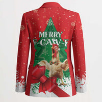 Funny Christmas Chicken Blazer Merry F Caw F - Wonder Print Shop