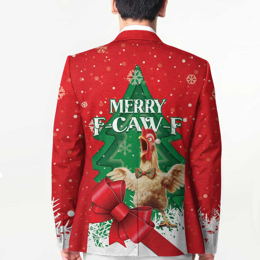 Funny Christmas Chicken Blazer Merry F Caw F - Wonder Print Shop