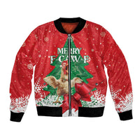 Funny Christmas Chicken Bomber Jacket Merry F Caw F - Wonder Print Shop