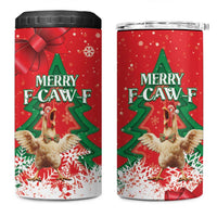 Funny Christmas Chicken 4 in 1 Can Cooler Tumbler Merry F Caw F - Wonder Print Shop