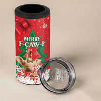 Funny Christmas Chicken 4 in 1 Can Cooler Tumbler Merry F Caw F - Wonder Print Shop