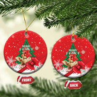 Funny Christmas Chicken Ceramic Ornament Merry F Caw F - Wonder Print Shop