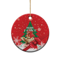 Funny Christmas Chicken Ceramic Ornament Merry F Caw F - Wonder Print Shop