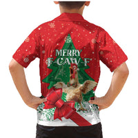 Funny Christmas Chicken Family Matching Mermaid Dress and Hawaiian Shirt Merry F Caw F - Wonder Print Shop