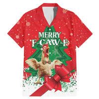 Funny Christmas Chicken Family Matching Mermaid Dress and Hawaiian Shirt Merry F Caw F - Wonder Print Shop