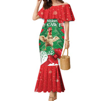 Funny Christmas Chicken Family Matching Mermaid Dress and Hawaiian Shirt Merry F Caw F - Wonder Print Shop