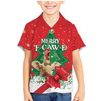 Funny Christmas Chicken Family Matching Mermaid Dress and Hawaiian Shirt Merry F Caw F - Wonder Print Shop