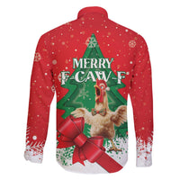 Funny Christmas Chicken Family Matching Off The Shoulder Long Sleeve Dress and Hawaiian Shirt Merry F Caw F - Wonder Print Shop