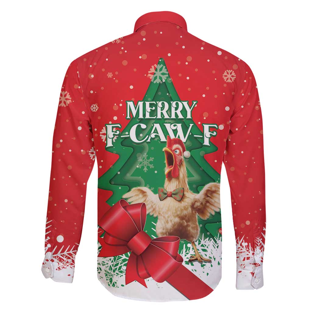 Funny Christmas Chicken Family Matching Off Shoulder Short Dress and Hawaiian Shirt Merry F Caw F - Wonder Print Shop