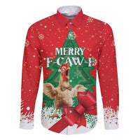 Funny Christmas Chicken Family Matching Short Sleeve Bodycon Dress and Hawaiian Shirt Merry F Caw F - Wonder Print Shop