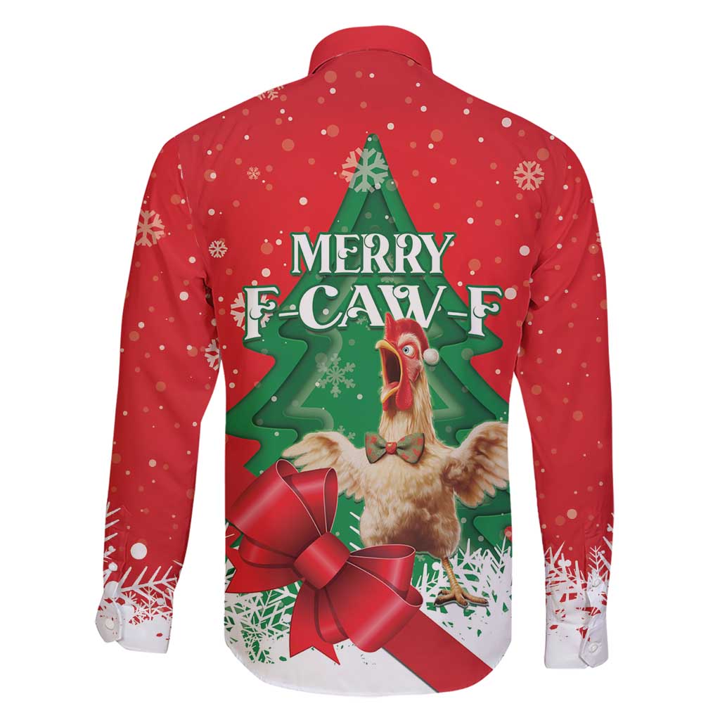 Funny Christmas Chicken Family Matching Short Sleeve Bodycon Dress and Hawaiian Shirt Merry F Caw F - Wonder Print Shop