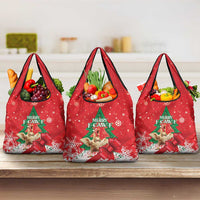 Funny Christmas Chicken Grocery Bag Merry F Caw F - Wonder Print Shop