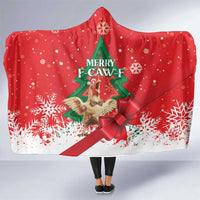Funny Christmas Chicken Hooded Blanket Merry F Caw F - Wonder Print Shop