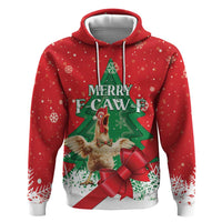 Funny Christmas Chicken Hoodie Merry F Caw F - Wonder Print Shop