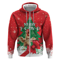 Funny Christmas Chicken Hoodie Merry F Caw F - Wonder Print Shop