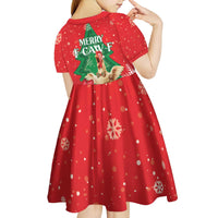 Funny Christmas Chicken Kid Short Sleeve Dress Merry F Caw F - Wonder Print Shop