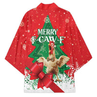 Funny Christmas Chicken Kimono Merry F Caw F - Wonder Print Shop