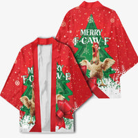 Funny Christmas Chicken Kimono Merry F Caw F - Wonder Print Shop