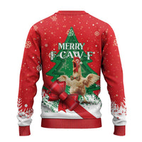 Funny Christmas Chicken Ugly Christmas Sweater Merry F Caw F - Wonder Print Shop
