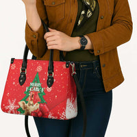 Funny Christmas Chicken Leather Bag Merry F Caw F - Wonder Print Shop