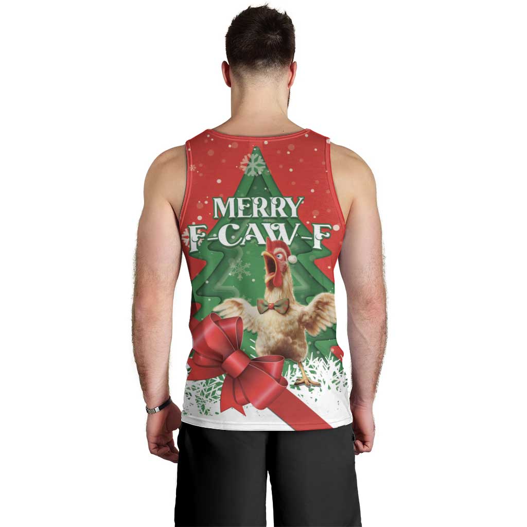 Funny Christmas Chicken Men Tank Top Merry F Caw F - Wonder Print Shop