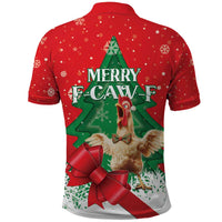 Funny Christmas Chicken Polo Shirt Merry F Caw F - Wonder Print Shop