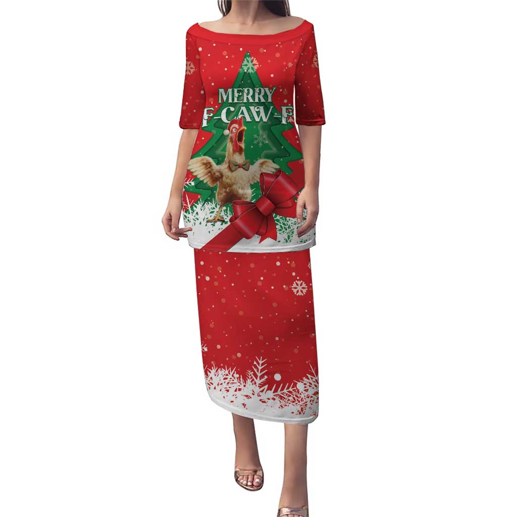 Funny Christmas Chicken Puletasi Merry F Caw F - Wonder Print Shop